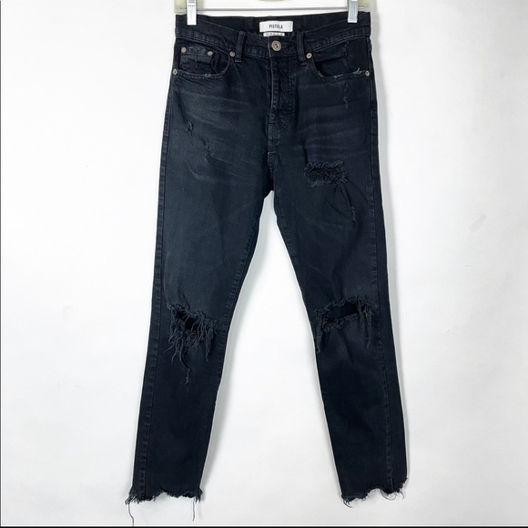 Pistola Distressed Raw Hem Ankle Skinny Jeans 25 - Picture 1 of 9